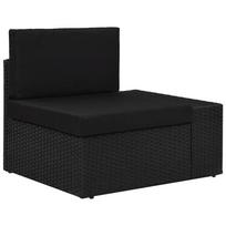 vidaXL Modulinė kampinė sofa su porankiu kairėje, juoda, poliratanas