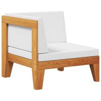 vidaXL Modulinė kampinė sofa su kreminėmis pagalvėlėmis, akacija