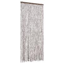 vidaXL Užuolaida nuo vabzdžių, taupe ir balta, 90x220cm, šenilis