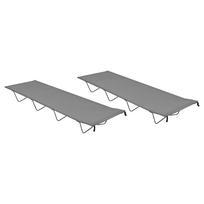 vidaXL Gultai, 2vnt., pilki, 180x60x19cm, audinys ir plienas