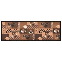 vidaXL Virtuvės kilimas, rudas, 60x300cm, plaunamas, užrašai Coffee