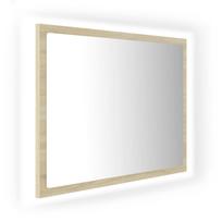 vidaXL Vonios kambario LED veidrodis, ąžuolo, 60x8,5x37cm, akrilas