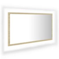 vidaXL Vonios kambario LED veidrodis, ąžuolo, 80x8,5x37cm, akrilas