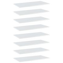vidaXL Knygų lentynos plokštės, 8vnt., baltos, 80x40x1,5cm, MDP