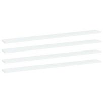 vidaXL Knygų lentynos plokštės, 4vnt., baltos, 100x10x1,5cm, MDP