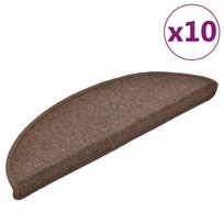 vidaXL Laiptų kilimėliai, 10 vnt., 56x17x3 cm, kavos rudos spalvos, pusapvaliai