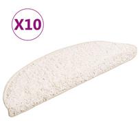 vidaXL Laiptų kilimėliai, 10 vnt., 56x17x3 cm, balti, pusapvaliai