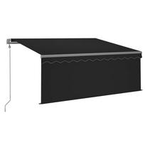 vidaXL Markizė su uždanga/LED/vėjo jutikliu, antracito, 3,5x2,5m