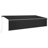 vidaXL Markizė su uždanga/LED/vėjo jutikliu, antracito, 6x3m