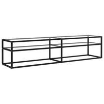 vidaXL TV spintelė, skaidri, 180x40x40,5cm, grūdintas stiklas