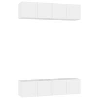 vidaXL Televizoriaus spintelės, 4vnt., baltos, 60x30x30cm, mediena