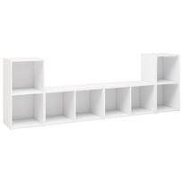 vidaXL Televizoriaus spintelės, 4vnt., baltos, 72x35x36,5cm, mediena