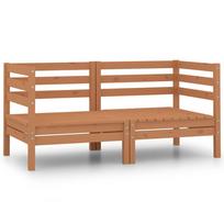 vidaXL Dvivietė sodo sofa, medaus rudos spalvos, pušies masyvas
