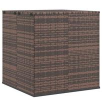 vidaXL Sodo dėžė pagalvėlėms, ruda, 100x97,5x104cm, PE ratanas