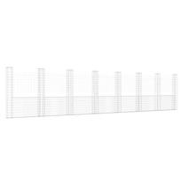 vidaXL Gabionų krepšiai su 8 kolonomis, 860x20x200cm, geležis