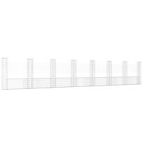 vidaXL Gabionų krepšiai su 8 kolonomis, 860x20x150cm, geležis