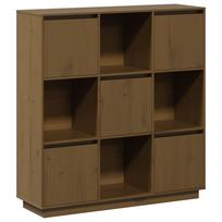 vidaXL Komoda, medaus ruda, 110,5x35x117cm, pušies medienos masyvas
