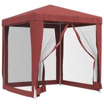 vidaXL Proginė palapinė su 4 tinklinėmis sienomis, raudona, 2x2m, HDPE