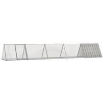 vidaXL Triušių narvas, pilkas, 504,5x80,5x71cm, galvanizuotas plienas