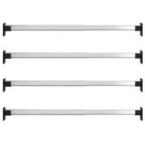 vidaXL Teleskopiniai spintos skersiniai, 4vnt., sidabriniai, 58–100cm