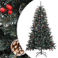 vidaXL Dirbtinė Kalėdų eglutė su stovu, žalios spalvos, 150cm, PVC