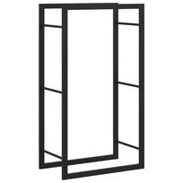 vidaXL Stovas malkoms, matinės juodos spalvos, 50x28x94cm, plienas