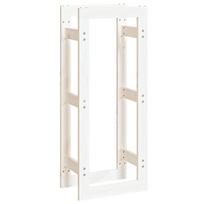vidaXL Stovas malkoms, baltas, 41x25x100cm, pušies medienos masyvas