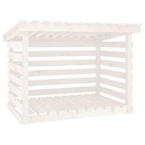 vidaXL Stovas malkoms, baltas, 108x73x79cm, pušies medienos masyvas