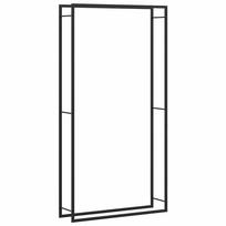 vidaXL Stovas malkoms, matinės juodos spalvos, 110x28x214cm, plienas