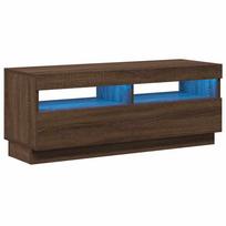 vidaXL Televizoriaus spintelė su LED, ruda ąžuolo, 100x35x40cm