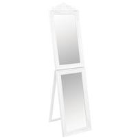 vidaXL Laisvai pastatomas veidrodis, baltos spalvos, 50x200cm