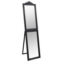 vidaXL Laisvai pastatomas veidrodis, juodos spalvos, 40x160cm