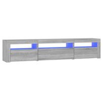 vidaXL Televizoriaus spintelė su LED, pilka ąžuolo, 195x35x40cm