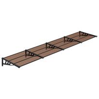 vidaXL Stogelis durims, juodos spalvos, 396x90cm, polikarbonatas