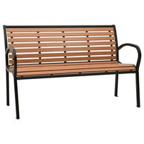 vidaXL Sodo suoliukas, juodos ir rudos spalvos, 116cm, plienas ir WPC