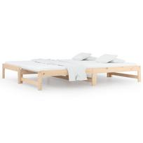 vidaXL Ištraukiama lova, 2x(90x200)cm, pušies medienos masyvas