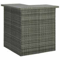 vidaXL Kampinis baro staliukas, pilkas, 100x50x105cm, poliratanas
