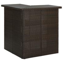 vidaXL Kampinis baro staliukas, rudas, 100x50x105cm, poliratanas