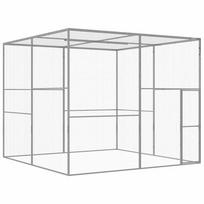 vidaXL Narvas katėms, 3x3x2,5m, galvanizuotas plienas