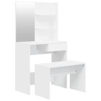 vidaXL Kosmetinio staliuko komplektas, baltos spalvos, 74,5x40x141cm