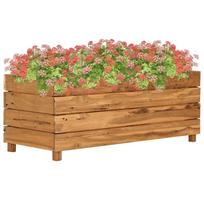 vidaXL Aukštas lovelis, 100x40x38cm, perdirbtas tikmedis ir plienas