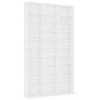 vidaXL Spintelė kompaktiniams diskams, balta, 102x23x177,5cm, mediena