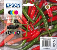Epson 503XL kasetė su rašalu 4 vnt. Originali Didelė (XL) išeiga Black, Cyan, Magenta, Yellow | C13T09R64010 | 8715946707747