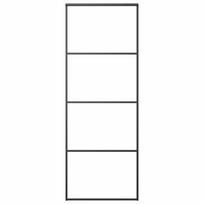 vidaXL Stumdomos durys, juodos, 76x205cm, ESG stiklas ir aliuminis