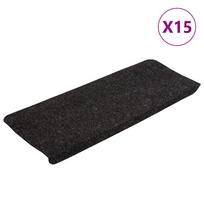vidaXL Lipnūs laiptų kilimėliai, 15vnt., antracito, 65x24,5x3,5 cm