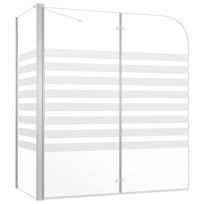 vidaXL Vonios pertvara, 120x68x130cm, grūdintas stiklas, dryžuota