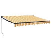 vidaXL Ištraukiama markizė, geltona/balta, 3x2,5m, audinys/aliuminis