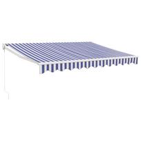 vidaXL Ištraukiama markizė, mėlyna/balta, 3x2,5m, audinys ir aliuminis