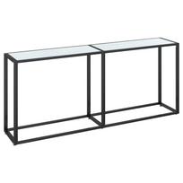 vidaXL Konsolinis staliukas, balto marmuro, 180x35x75,5cm, stiklas