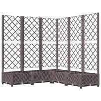 vidaXL Sodo lovelis su treliažu, rudos spalvos, 120x120x121,5cm, PP
